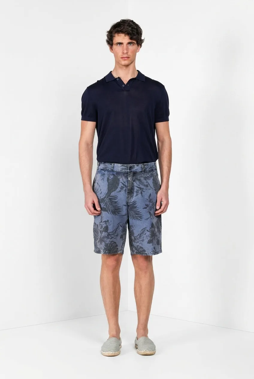 Mason's Denver M74 cargos shorts indigo print relaxed