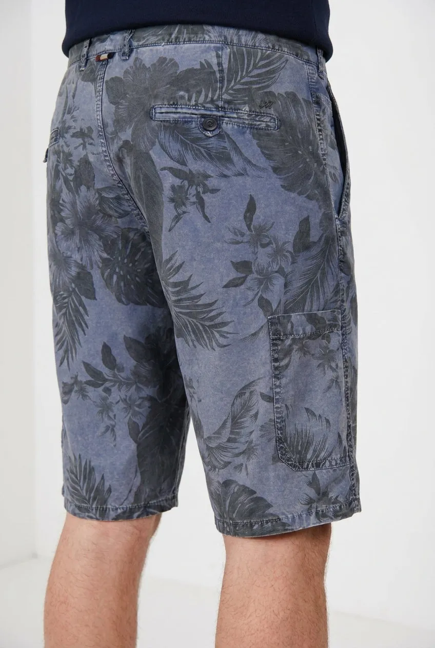 Mason's Denver M74 cargos shorts indigo print relaxed
