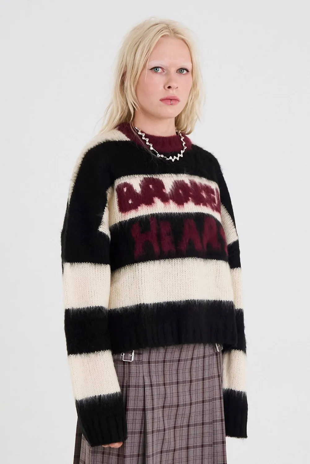 THE RAGGED PRIEST Tragic strik stribet fluffy oversize