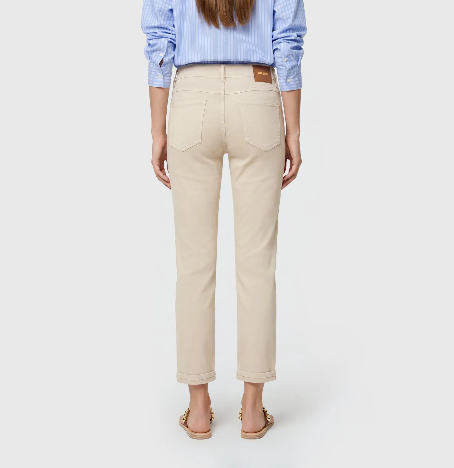 MAC Dream 5403-00-0351 cropped jeans beige straight fit