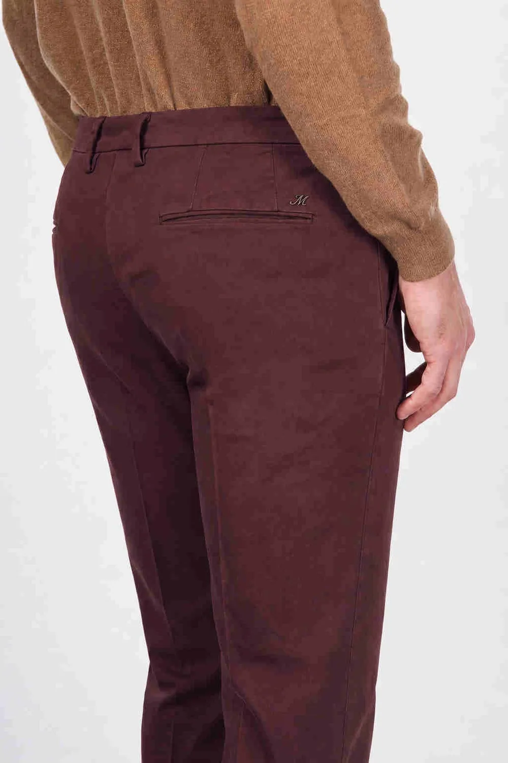Mason's Torino Flex chinobukser bordeaux satin slim