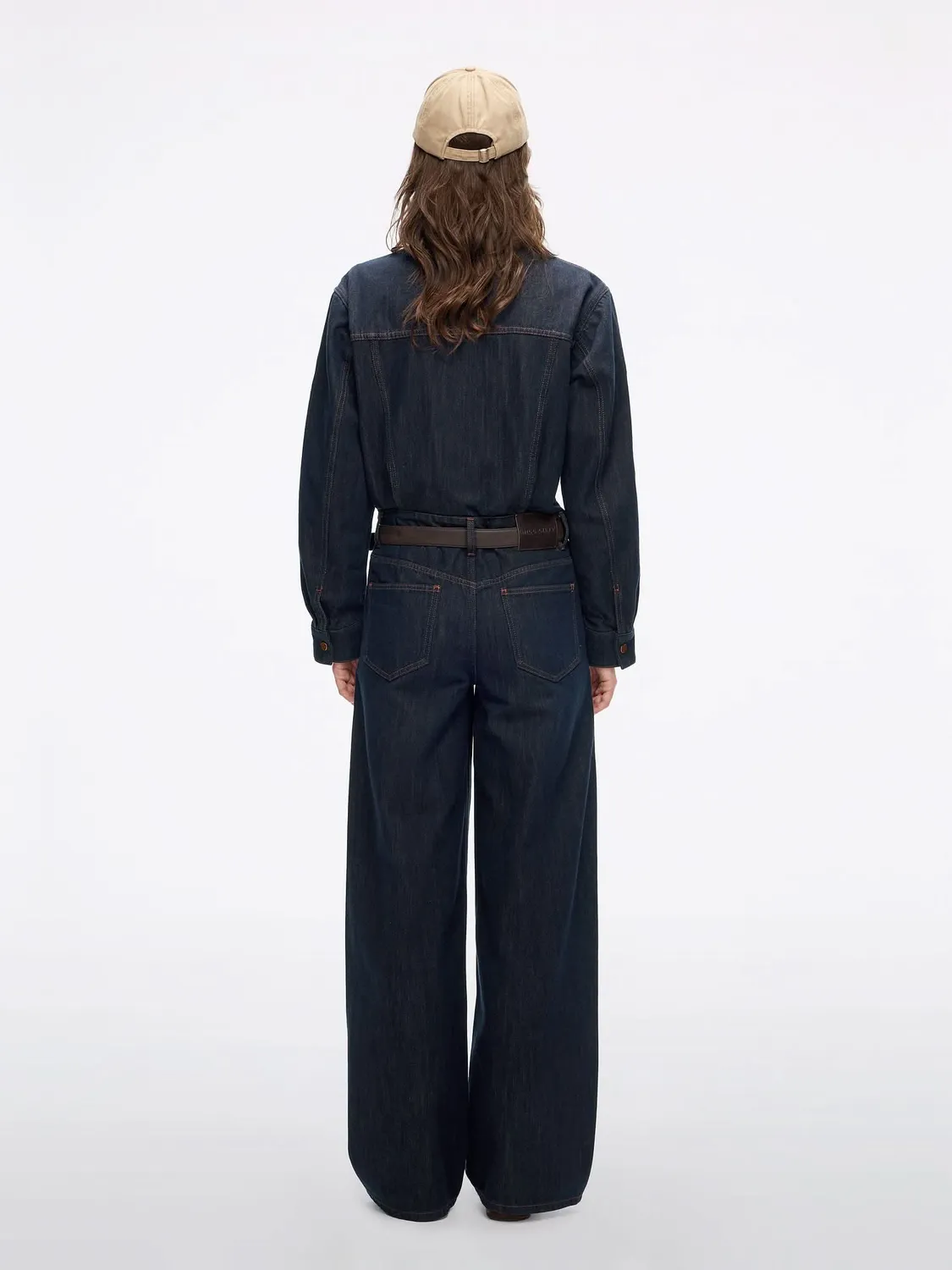 Miss Sixty denim buksedragt middle blue med bælte