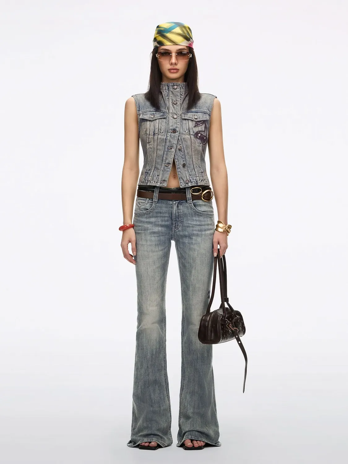 Miss Sixty flare jeans blå kirsebær stretch