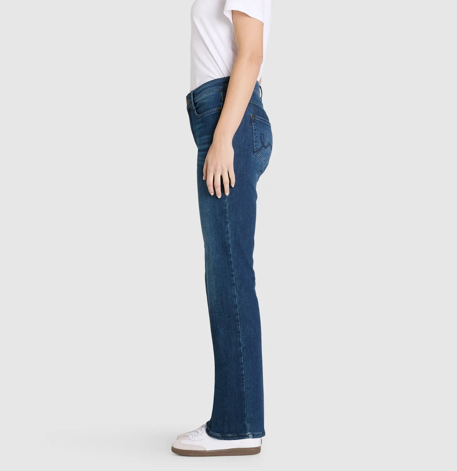 MAC Laura flare jeans mellemblå længde 32