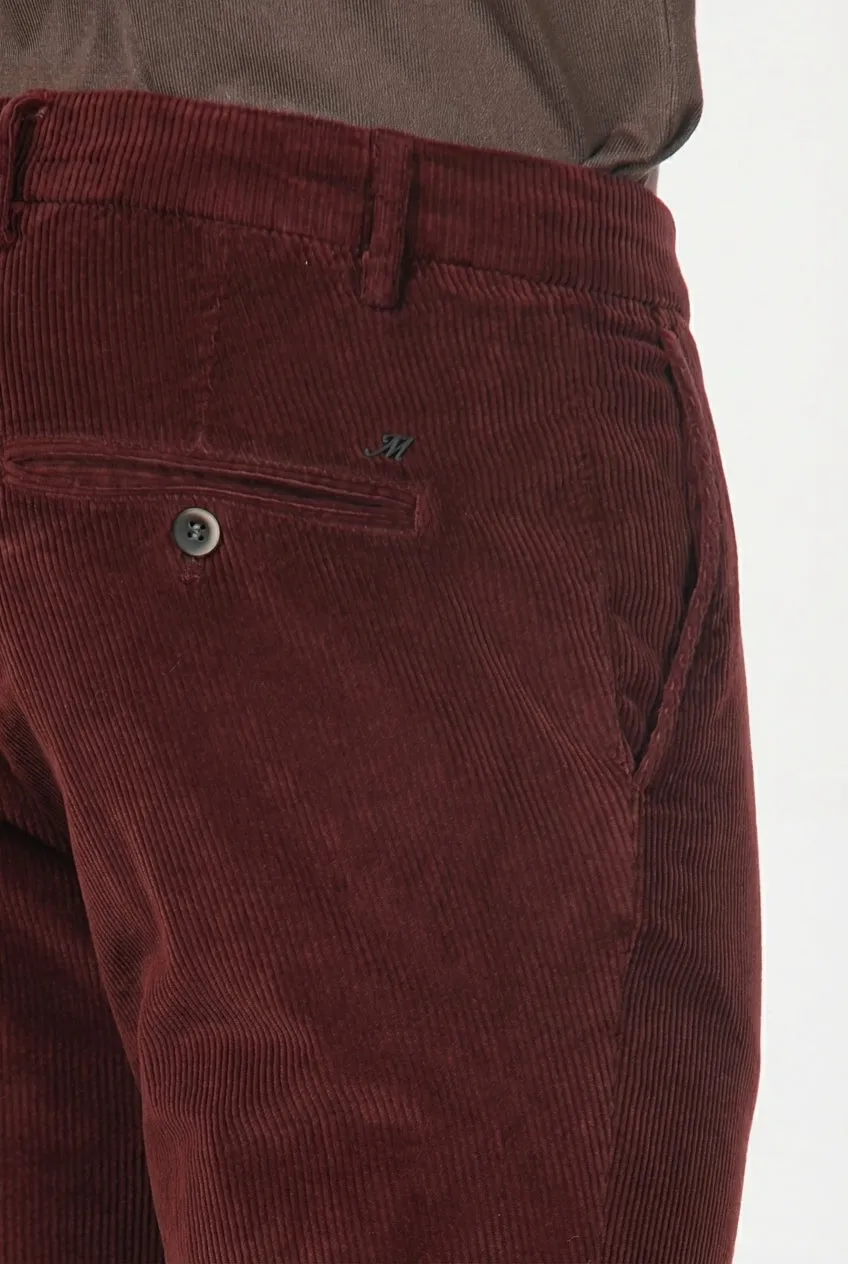 Mason's Milano chinos mørkerød fløjl extra slim