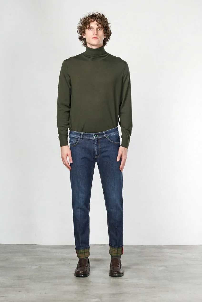 Mason's Harris jeans slim blå Prince of Wales