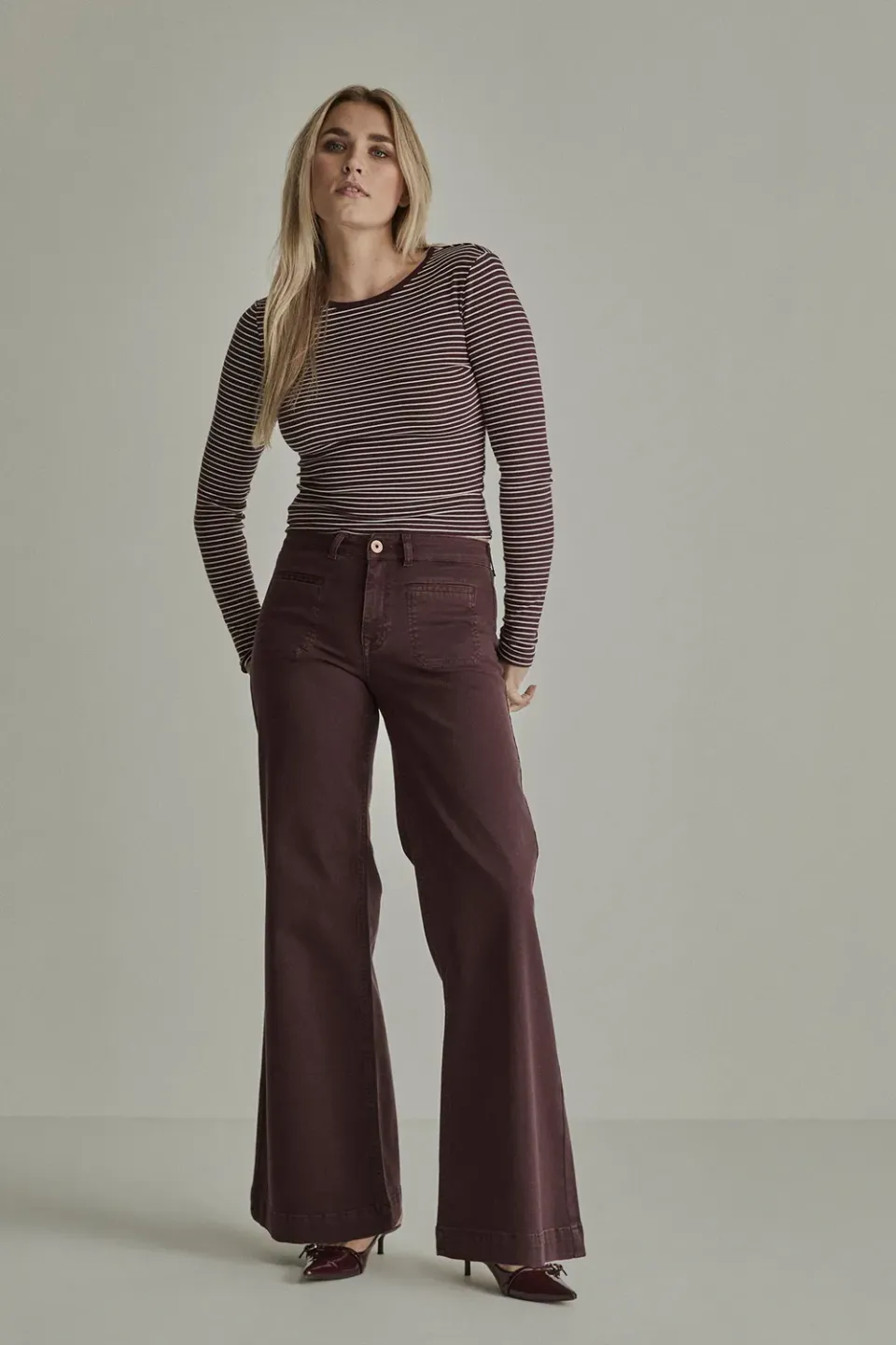 Para Mi Wonder Comfort Sharon bukser Burgundy Red flare