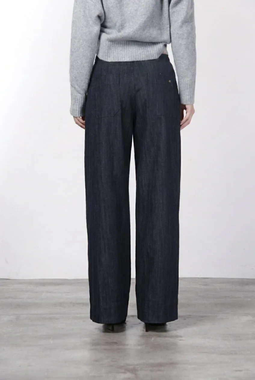 Mason's New York Wide chino bukser wide leg navy denim