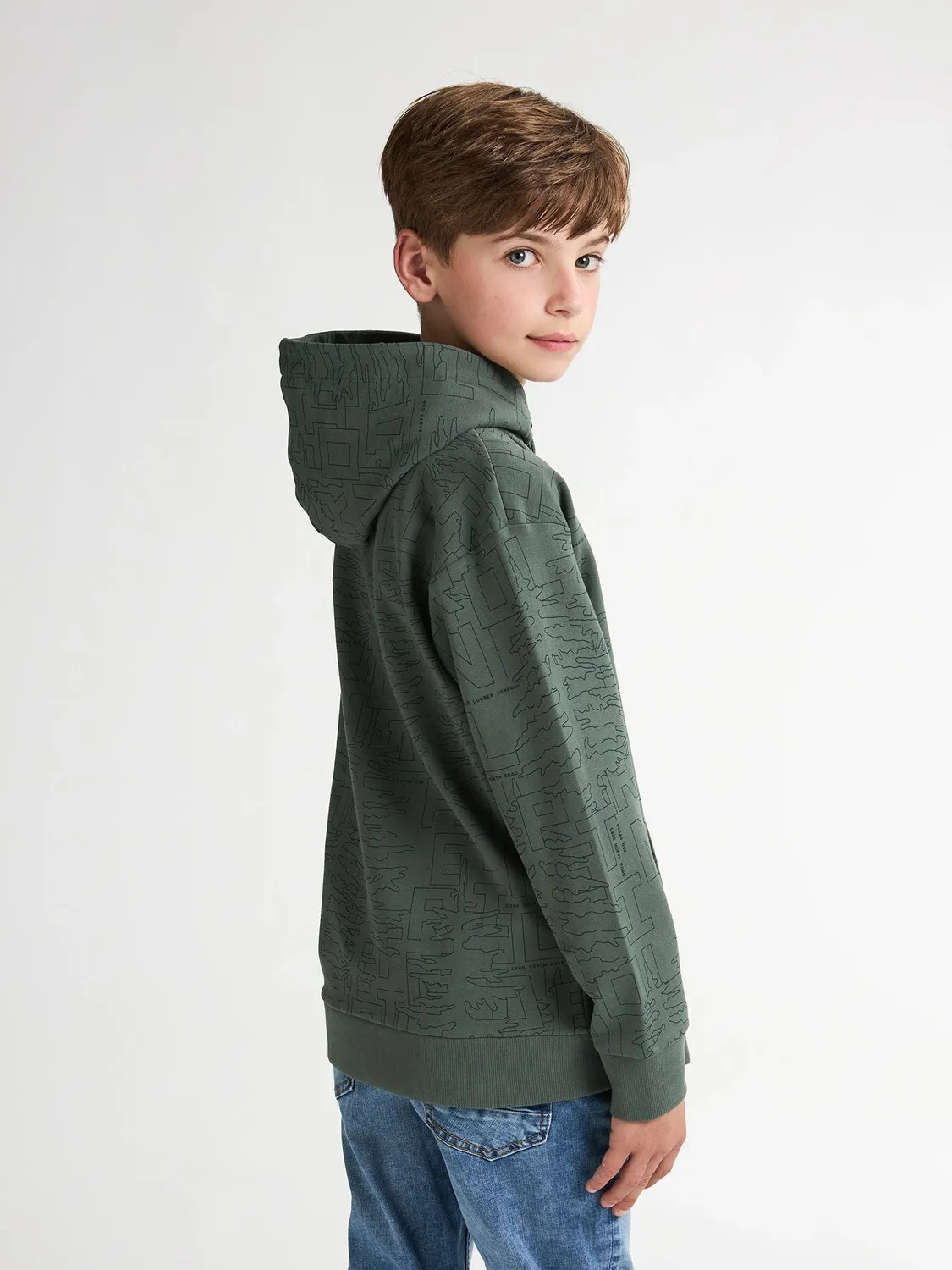 Petrol Industries Blue Ridge børne hoodie allover print