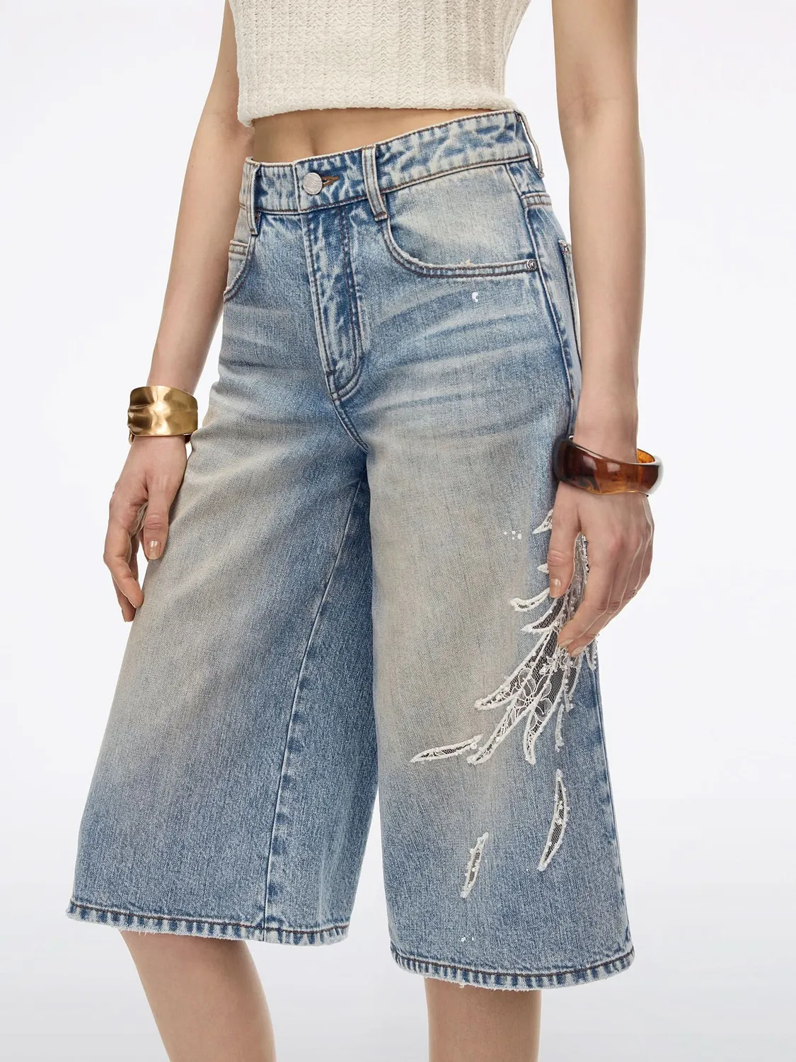 Miss Sixty denim shorts middle blue blonde