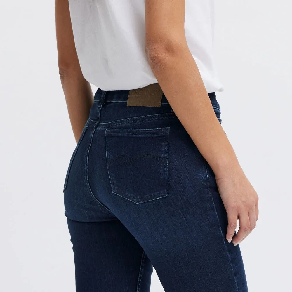 Organsk Breeze Spring Rain S slim jeans dybblå stretch