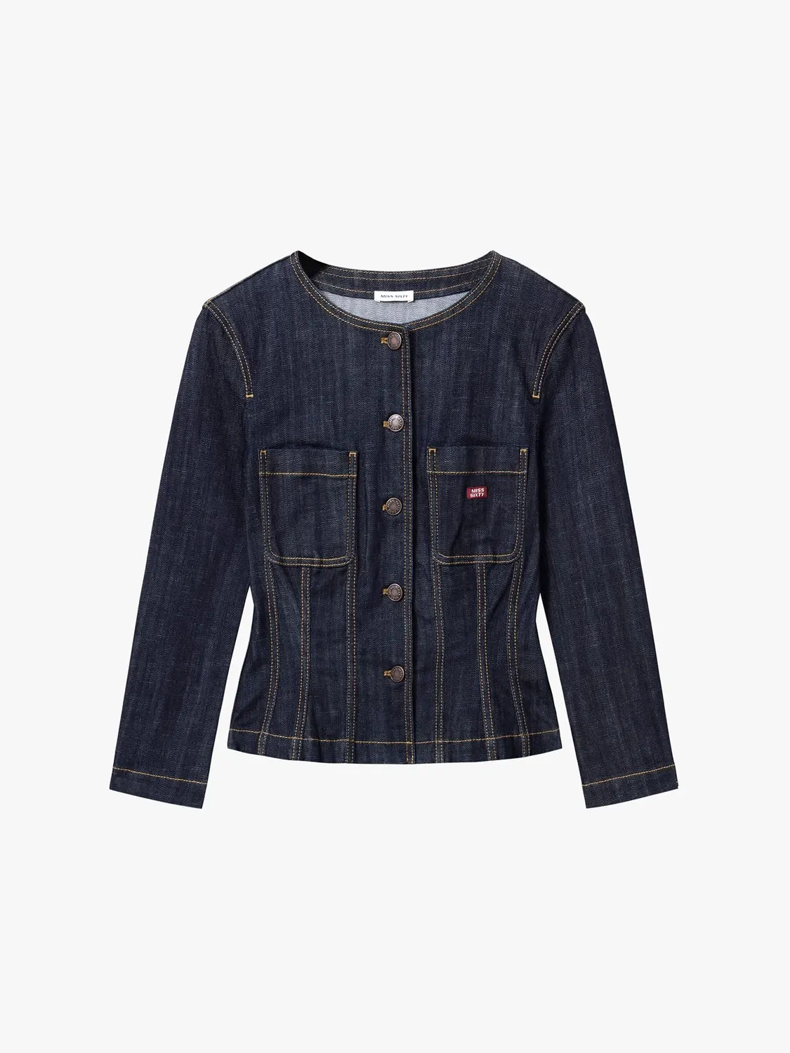 Miss Sixty denimjakke mørkeblå cropped regular