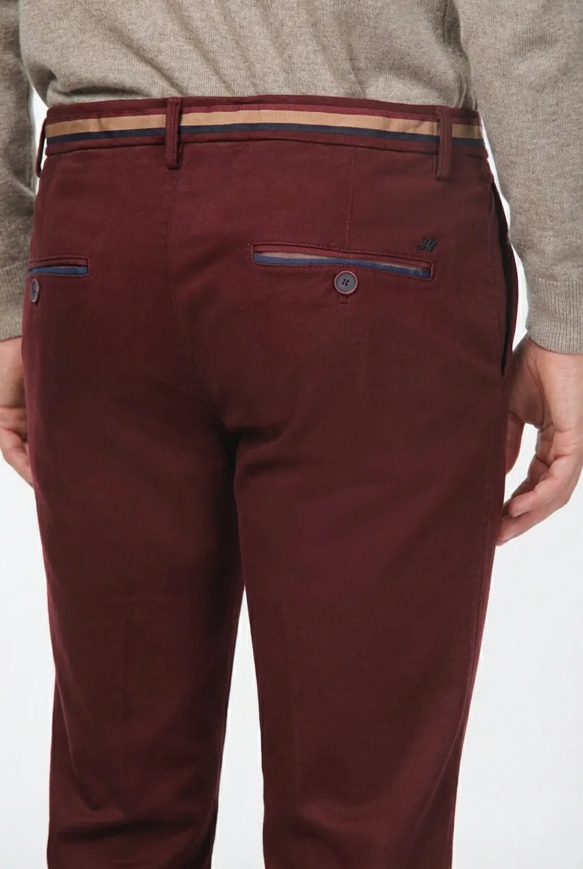 Mason's Torino Winter chinobukser slim – mørkerød