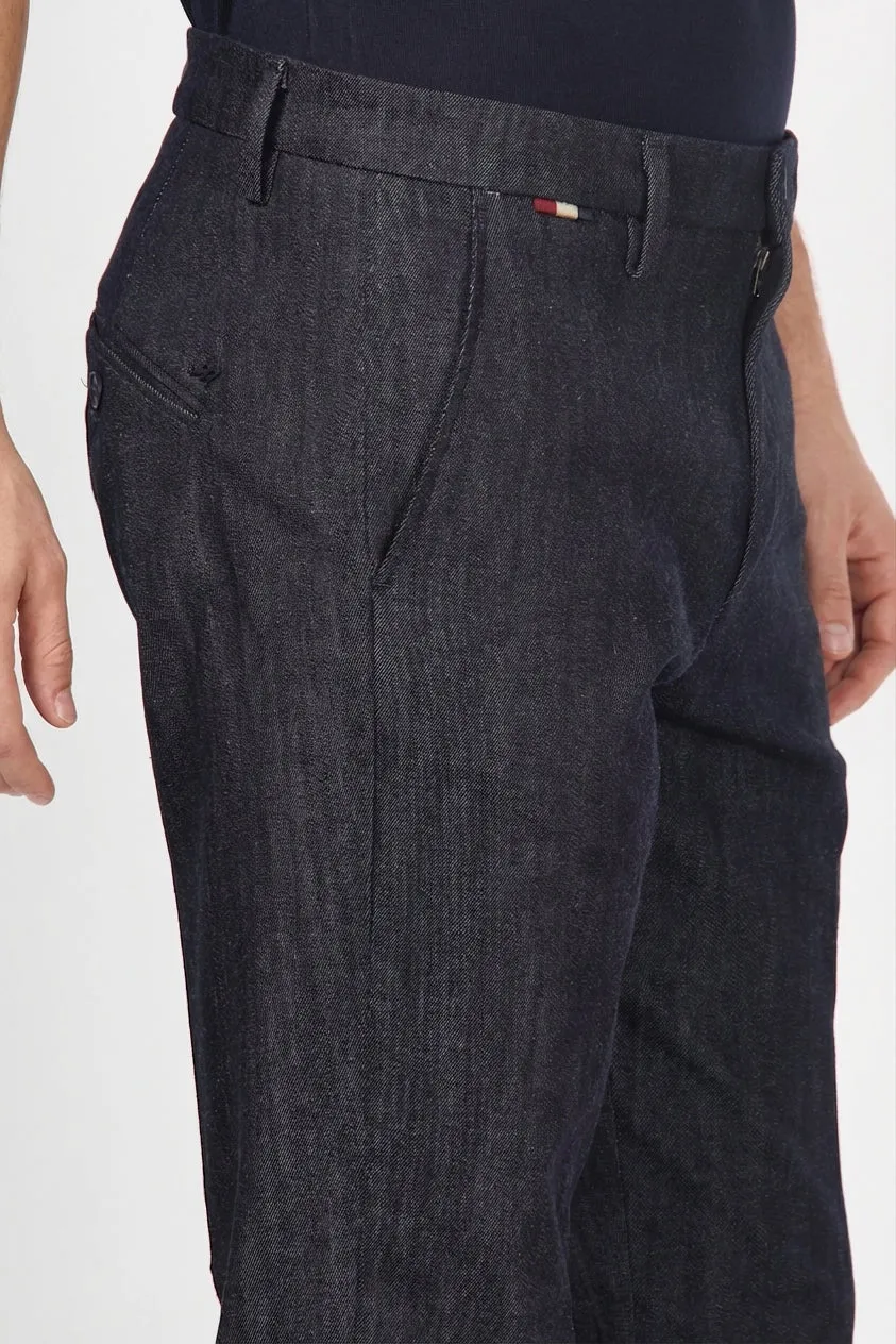 Mason's Osaka chino navy denim carrot fit