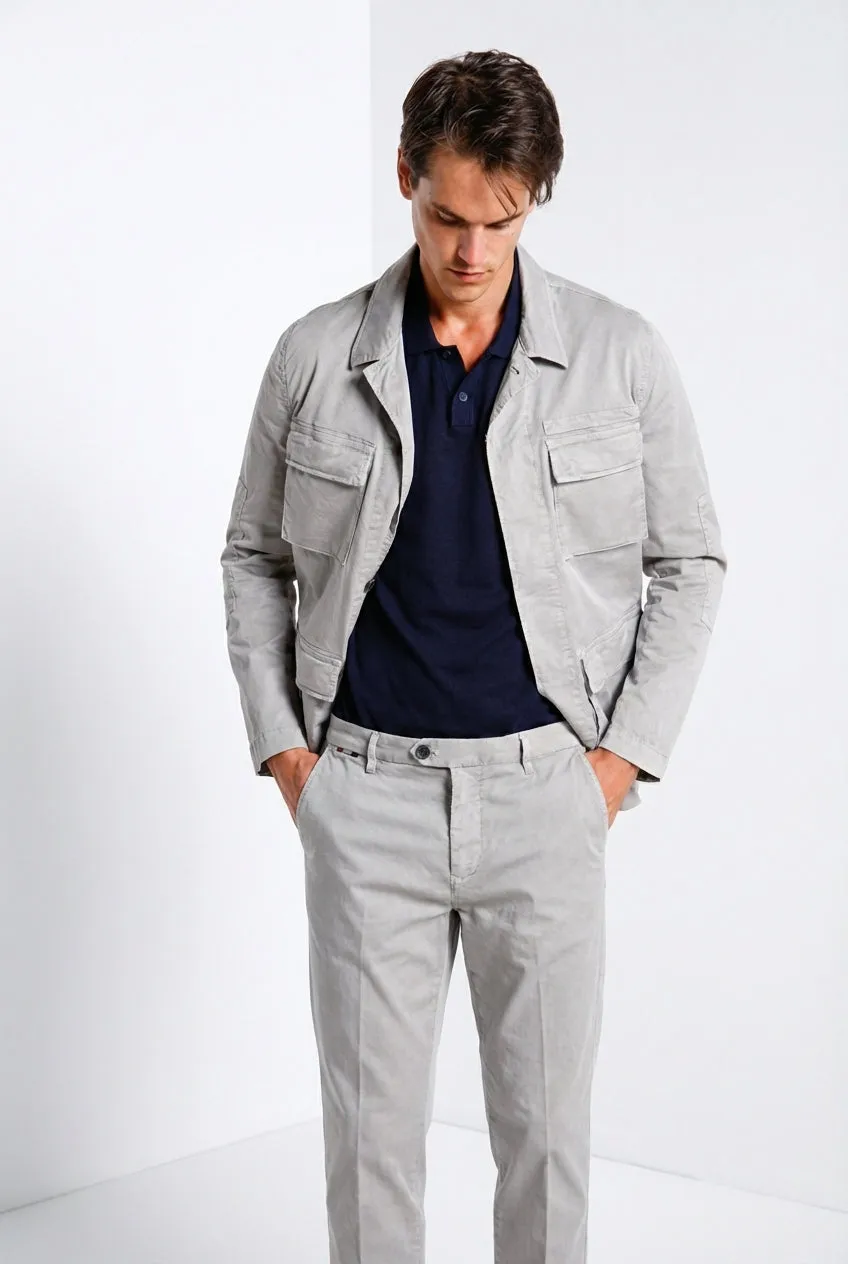 Mason's Flyshirt overshirt jakke basaltgrå stretch