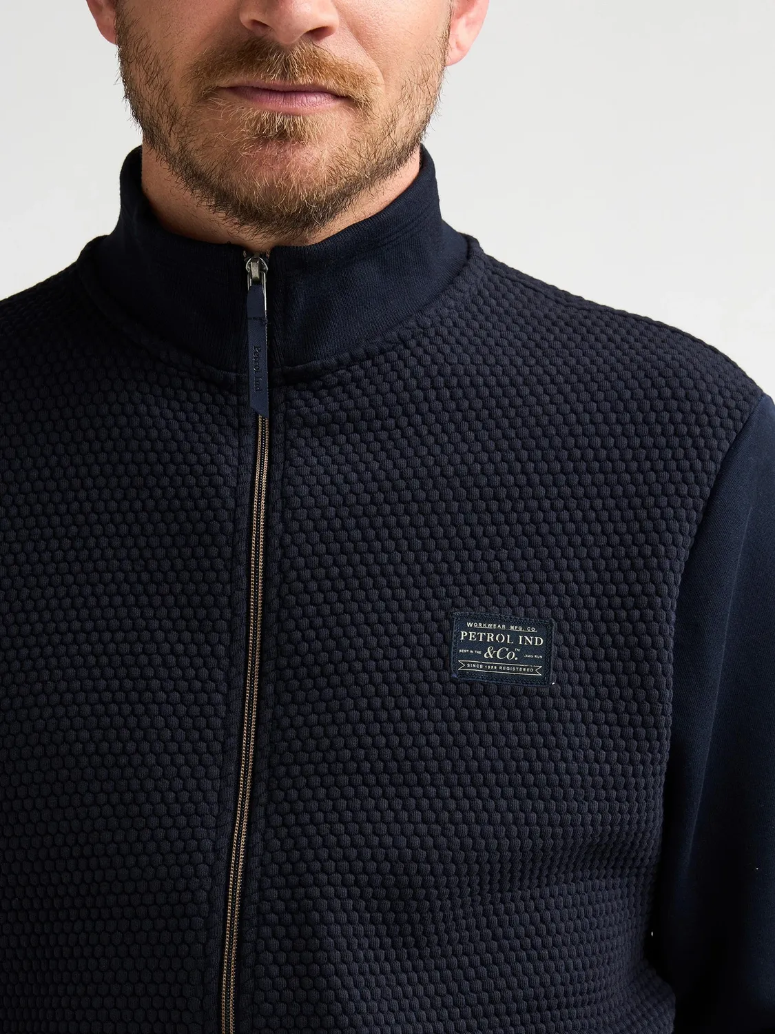 Petrol Industries Ironcrest sweater lynlås vaffelstof