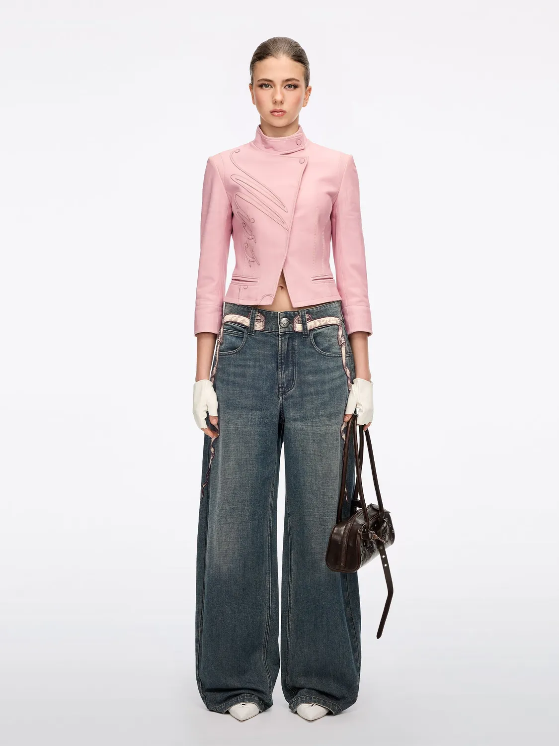 Miss Sixty Embroidered Wide-Leg jeans mørkeblå 100% bomuld
