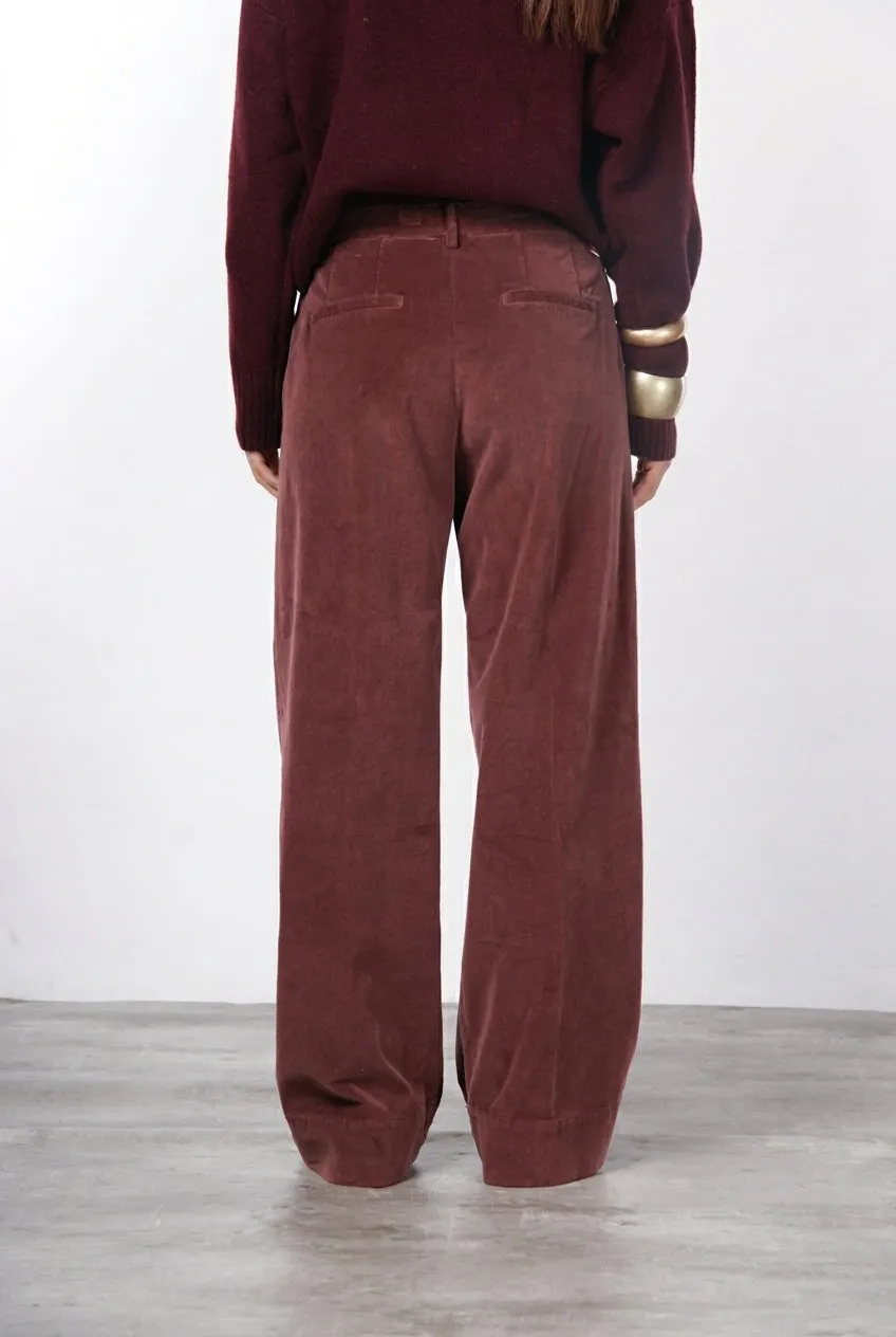 Mason's New York Studio fløjlsbukser bordeaux straight