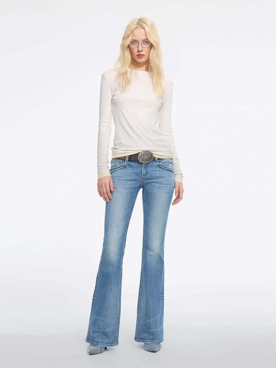 Miss Sixty Bella Low-Rise Flare jeans light blue