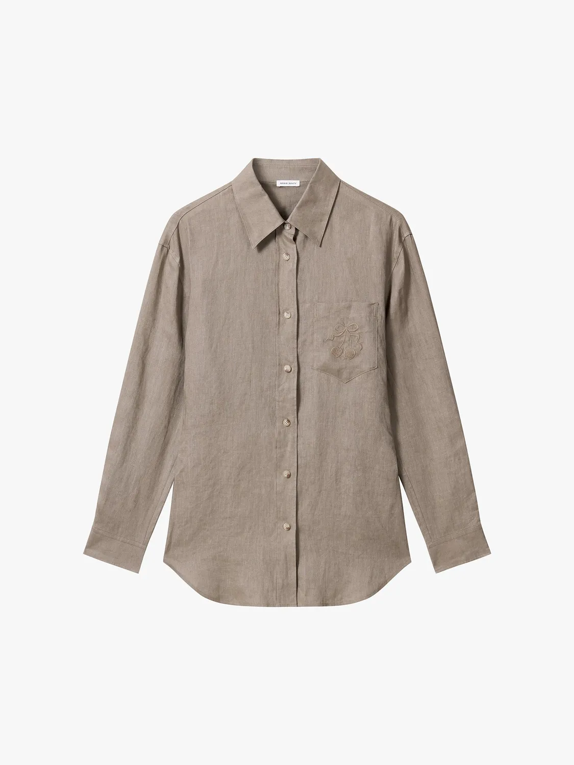 Miss Sixty Embroidered Linen skjorte khaki hør