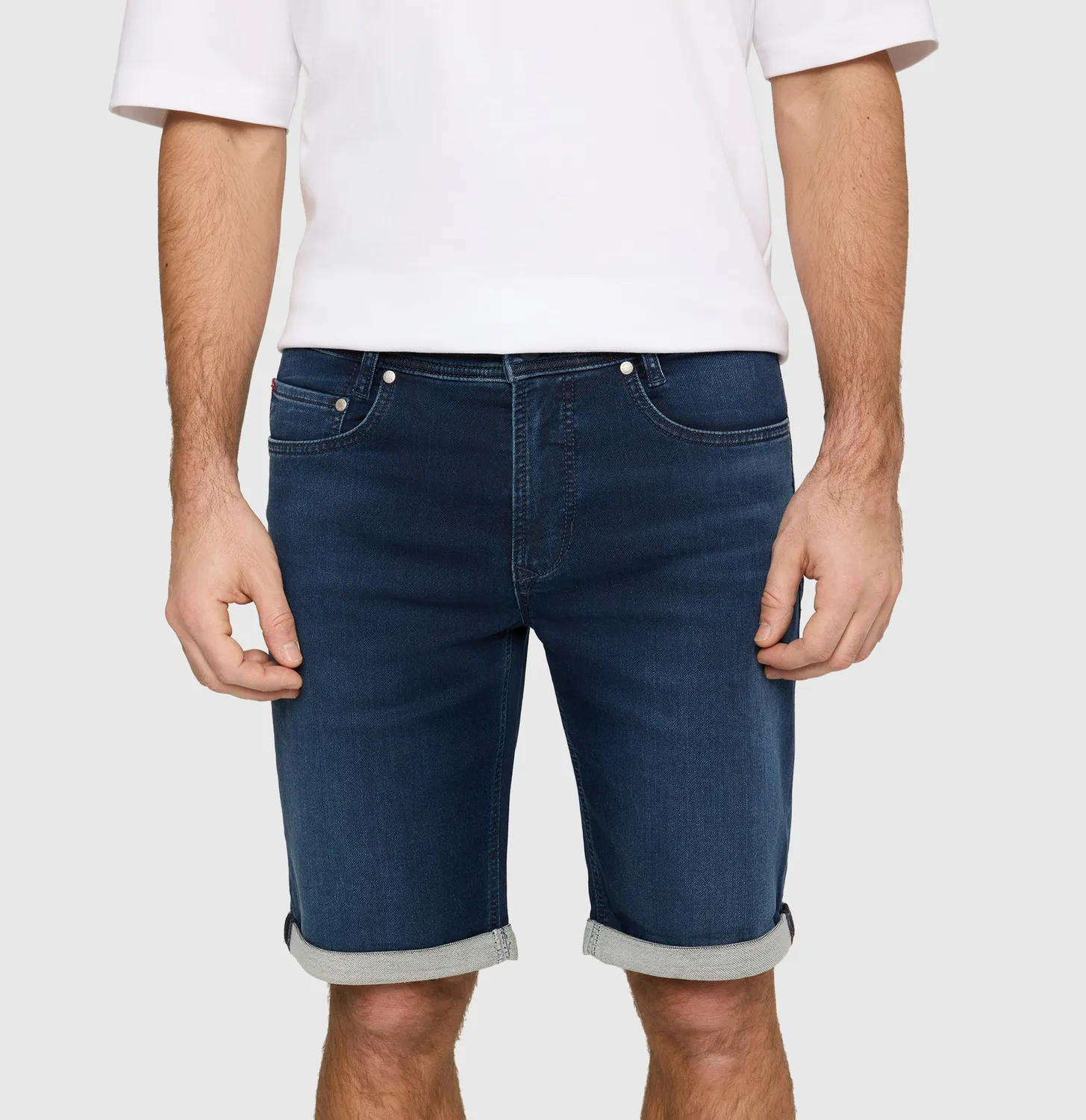 MAC Jogn Bermuda denimshorts mørkeblå stretch