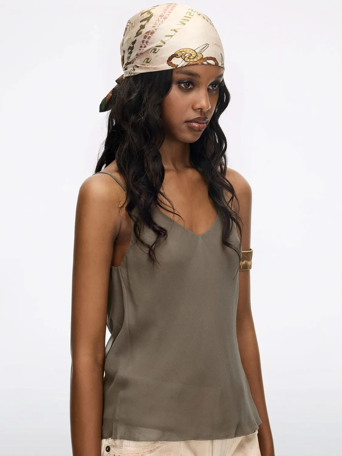Miss Sixty Camisole Top silketop brun V-hals