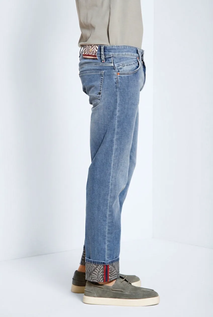 Mason's Harris Regular jeans navy bladprint herre
