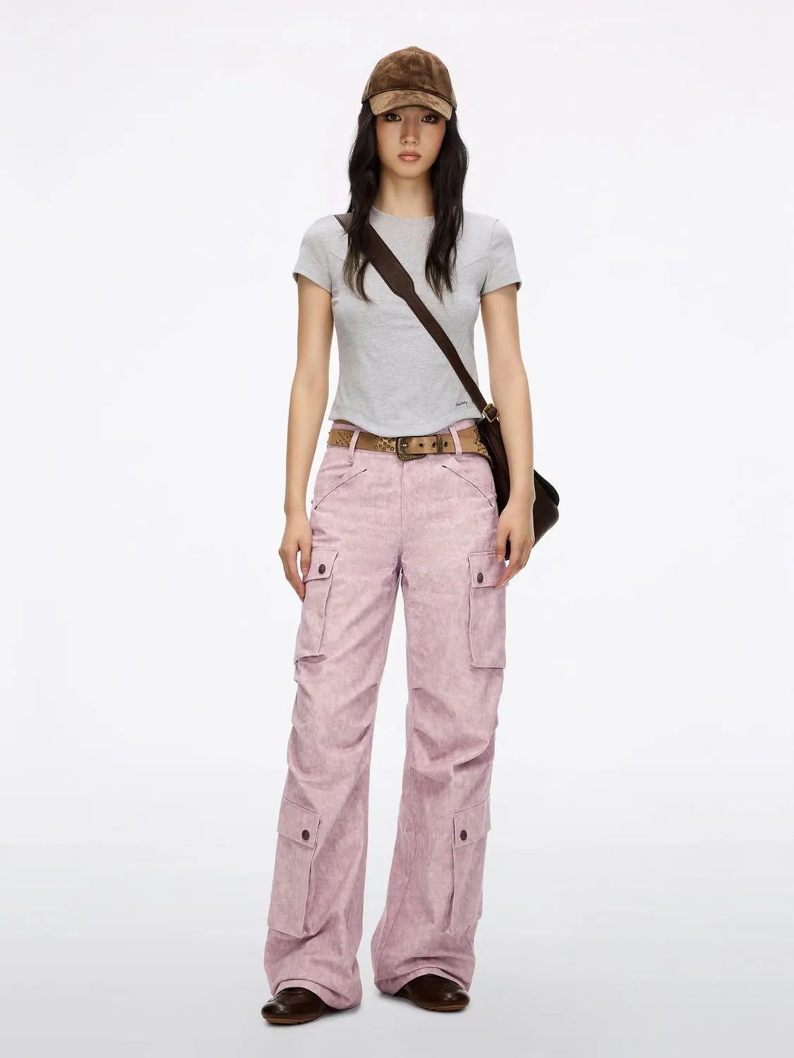Miss Sixty logo t-shirt grå slim rib