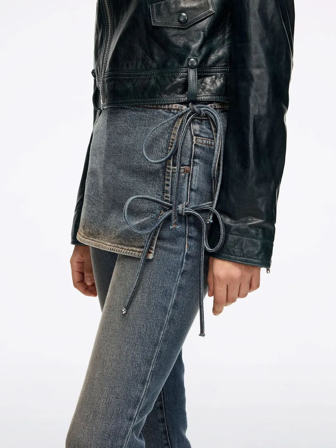 Miss Sixty Layered Flare jeans mellemblå lagdelt