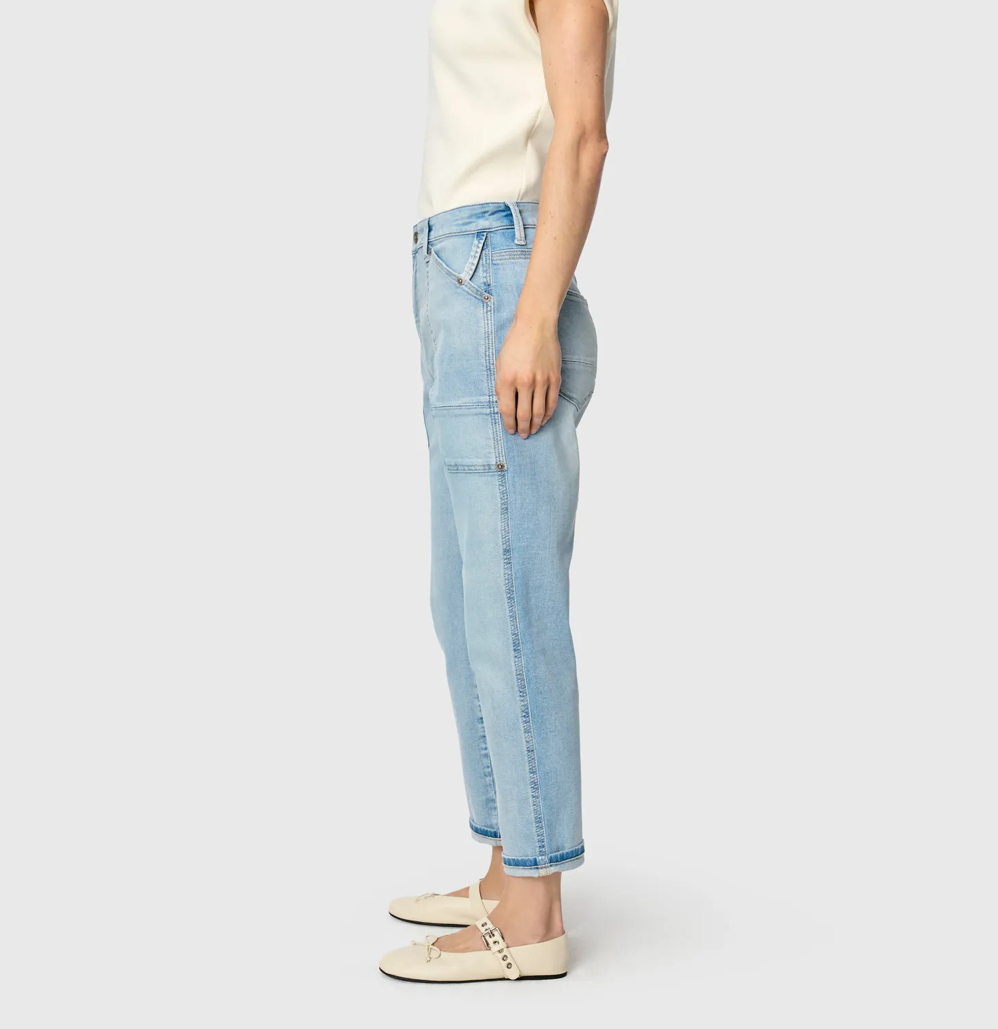 MAC Iowa Baggy jeans lyseblå cropped relaxed