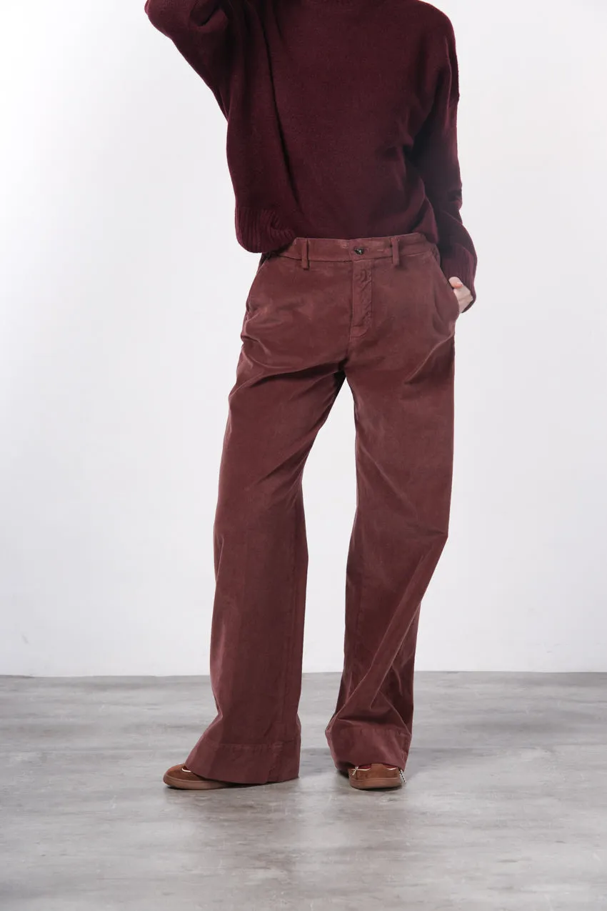 Mason's New York Studio fløjlsbukser bordeaux straight