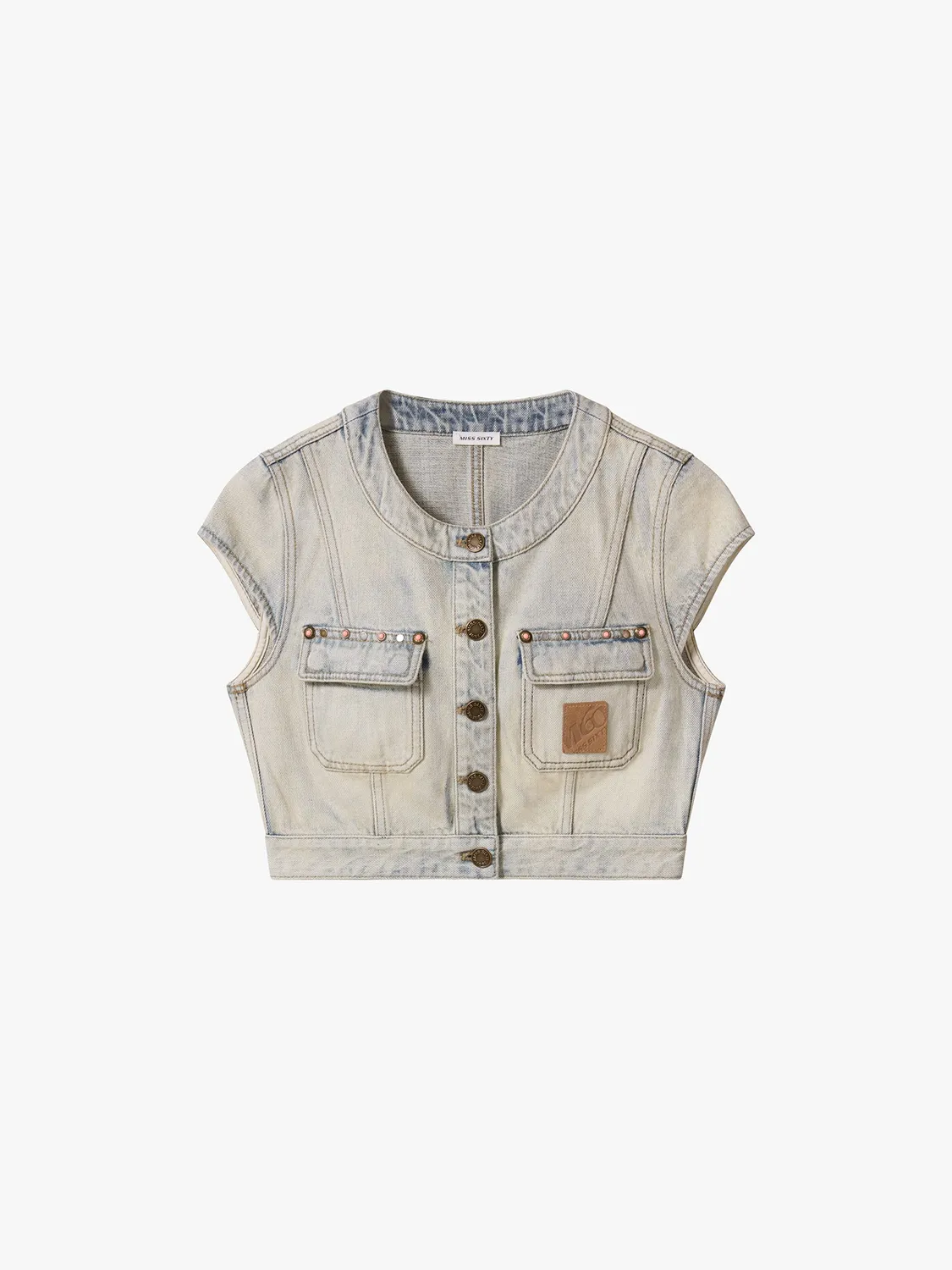 Miss Sixty denimjakke lysegraa nitter slim fit