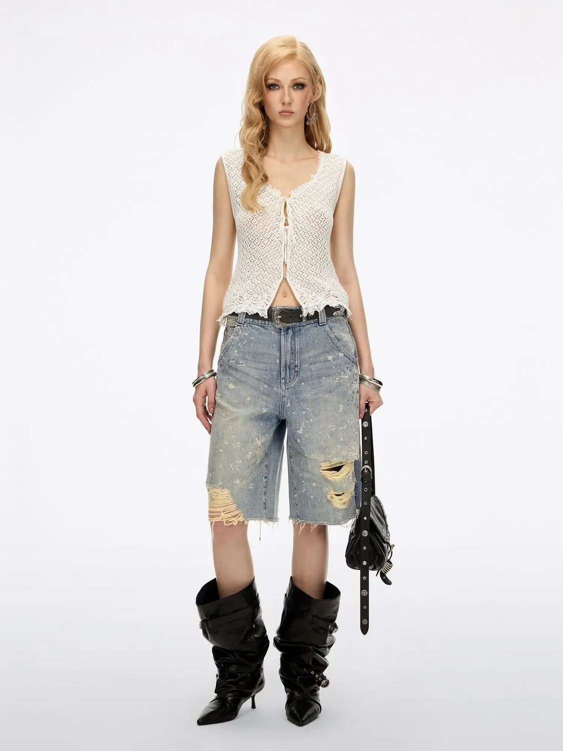 Miss Sixty Bermuda denimshorts vintage light blue slidt