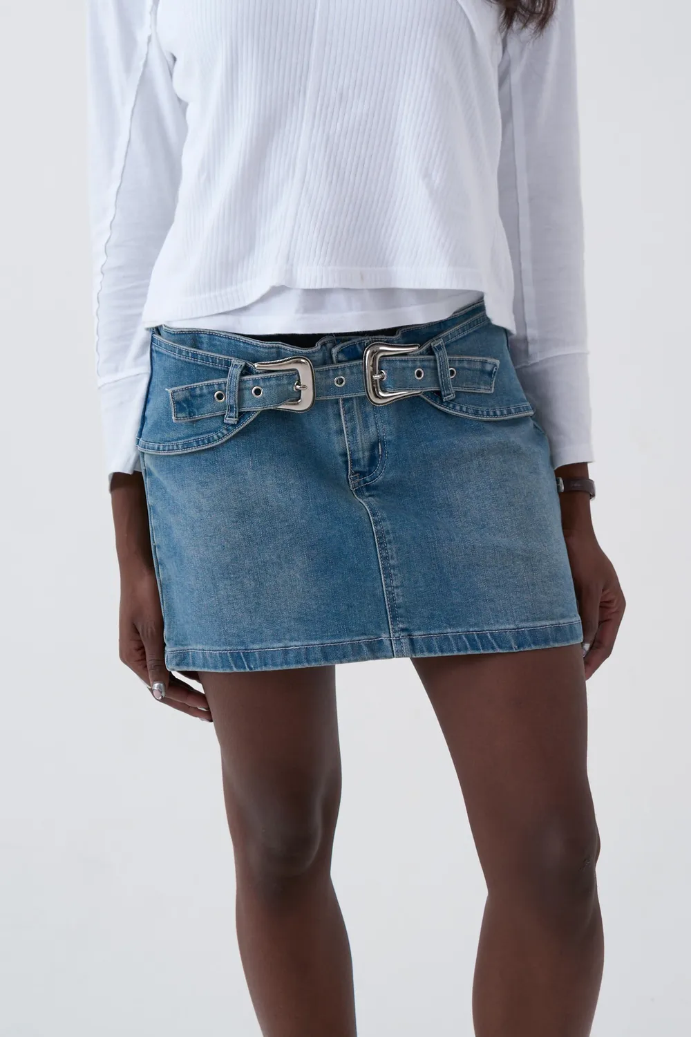 The Ragged Priest Cylinder nederdel denim mini blå