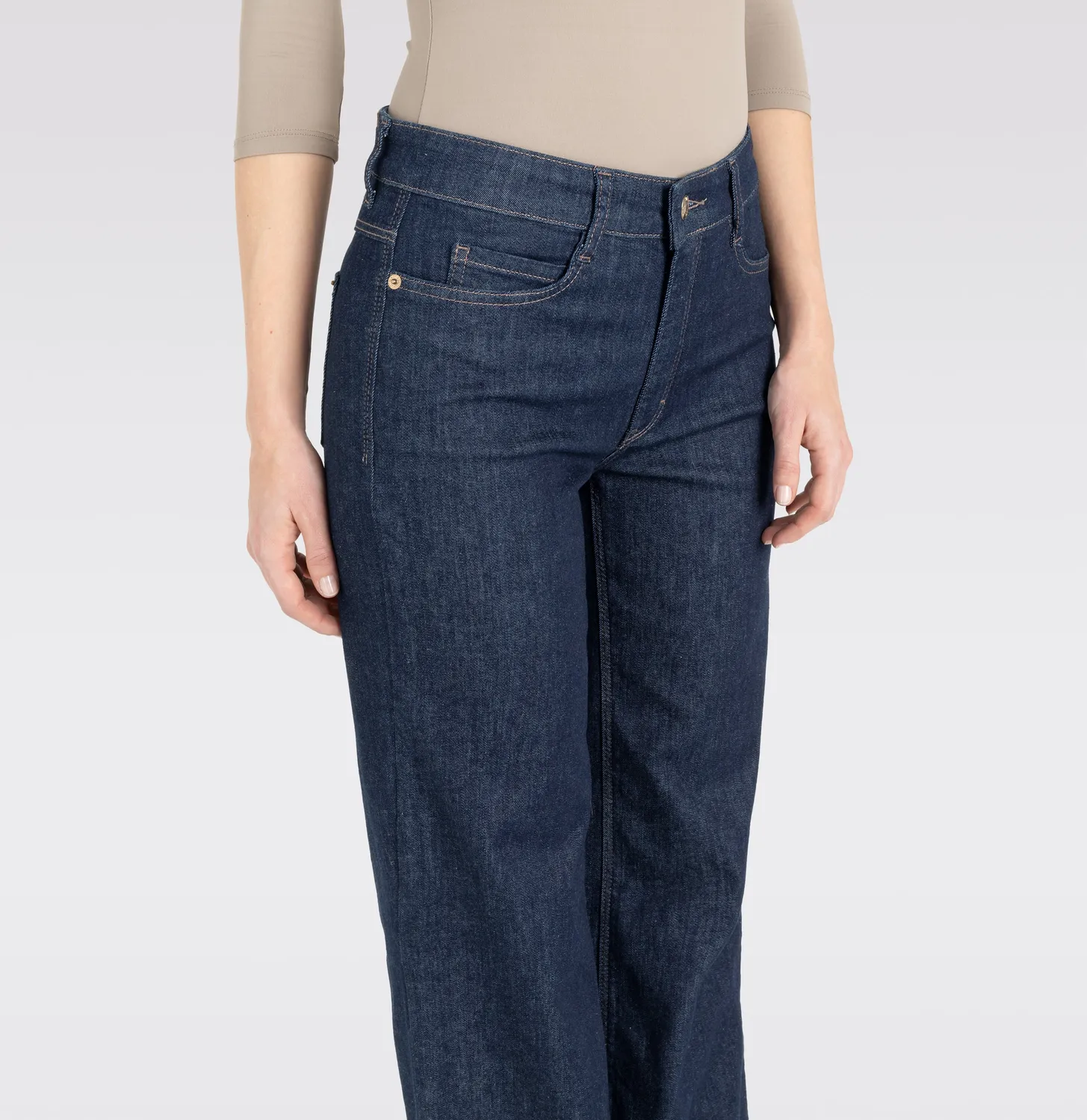 MAC Wide 5228-90-0387L vide jeans mørkeblå