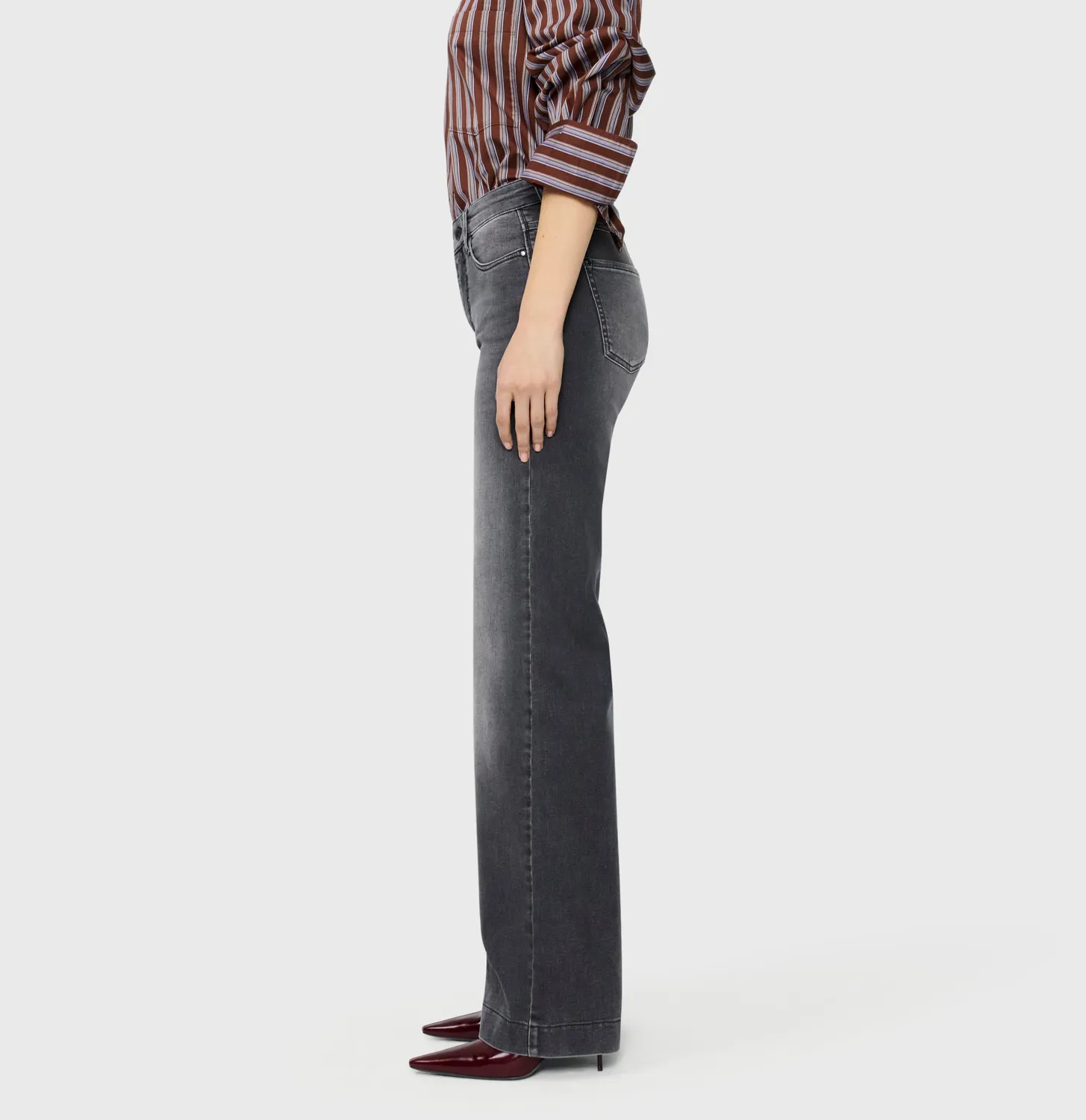 MAC Dream Wide Authentic jeans wide fit grå stretch