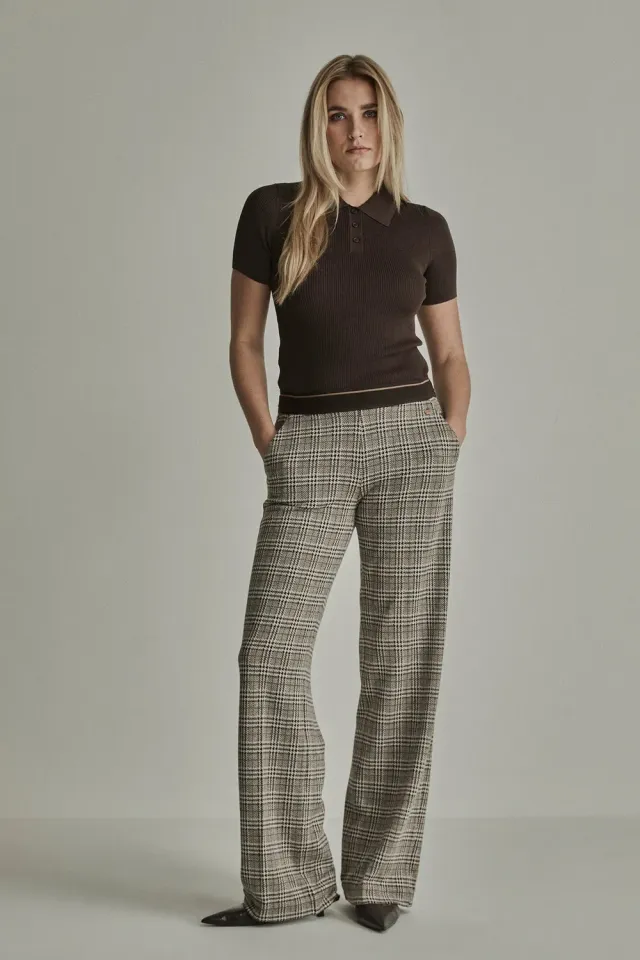 Para Mi Mira Elastic bukser Zigzag Brown wide strik