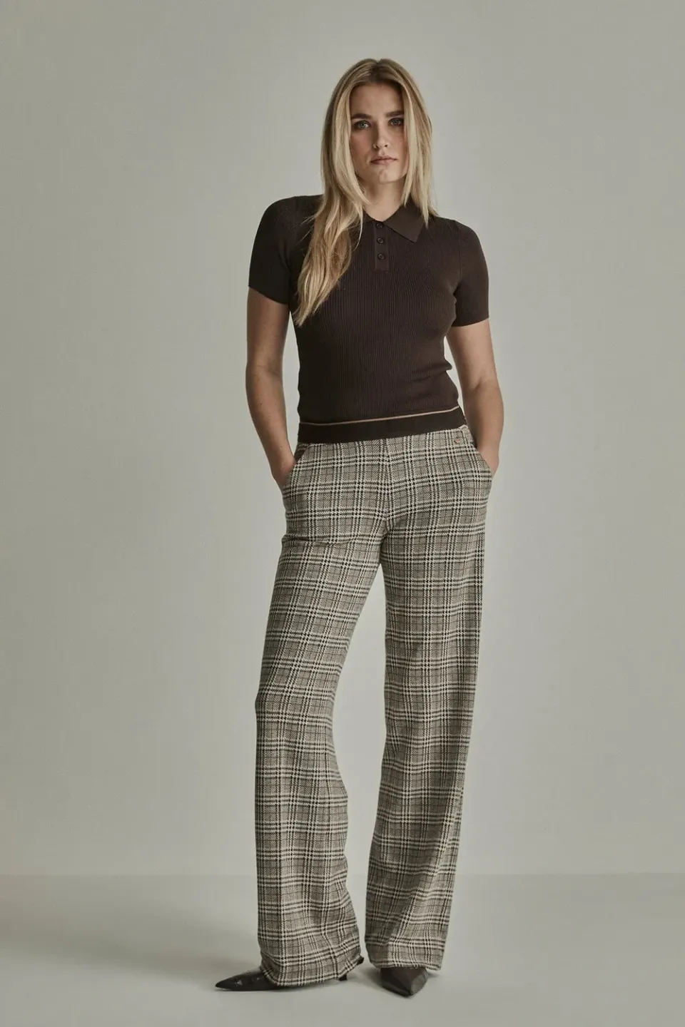 Para Mi Mira Elastic bukser Zigzag Brown wide strik