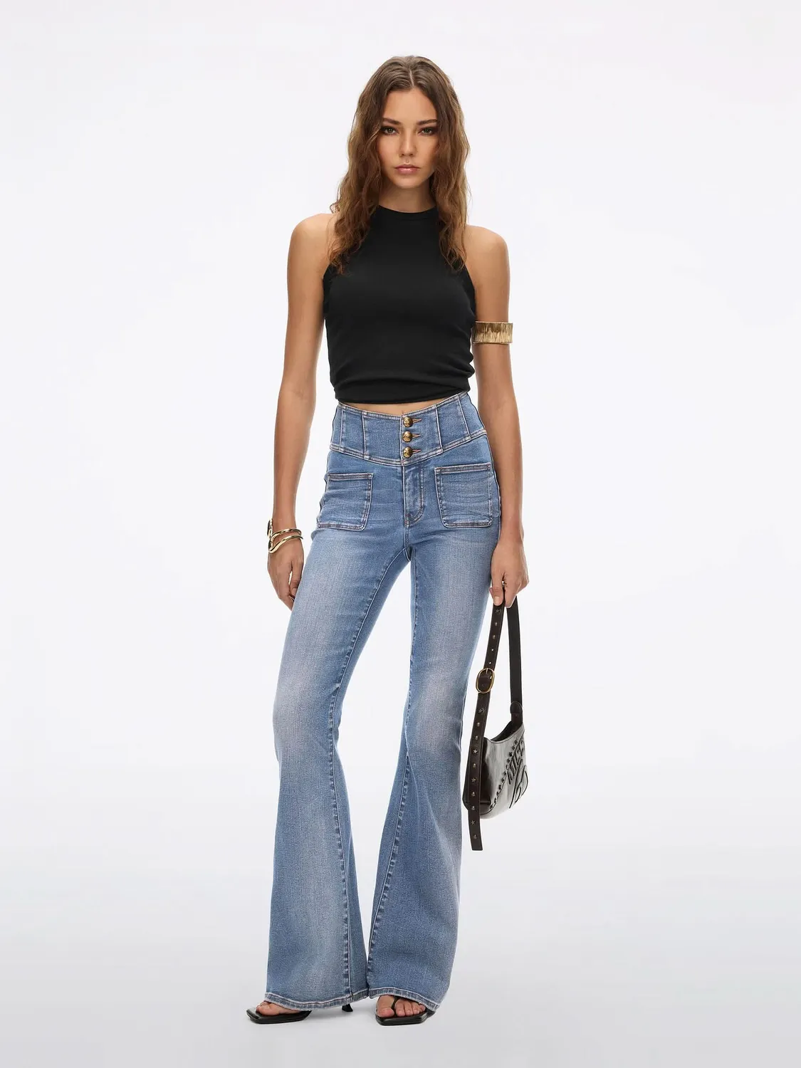 Miss Sixty Lip Print Tank Top sort cropped læber