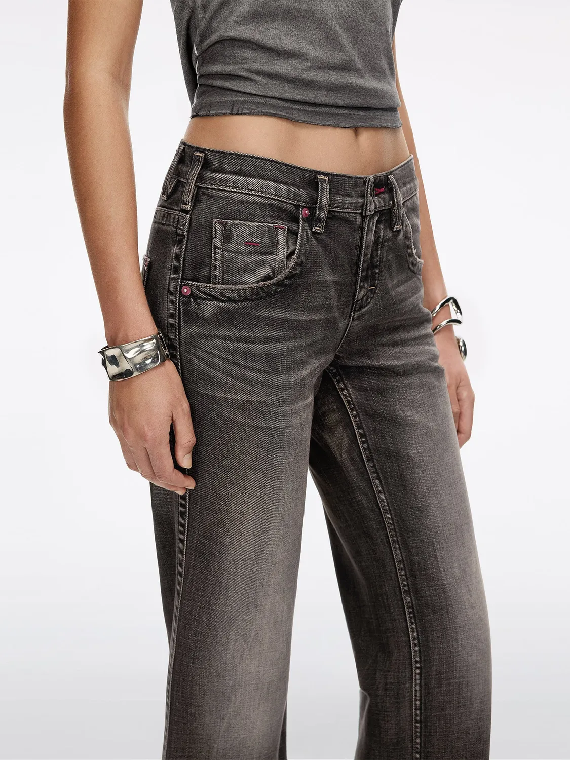 Miss Sixty Tommy flare jeans black fog medium talje