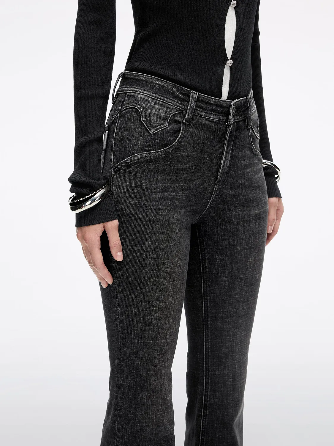 Miss Sixty Bella 6S3JJ2430BG11 flare jeans sort lav talje