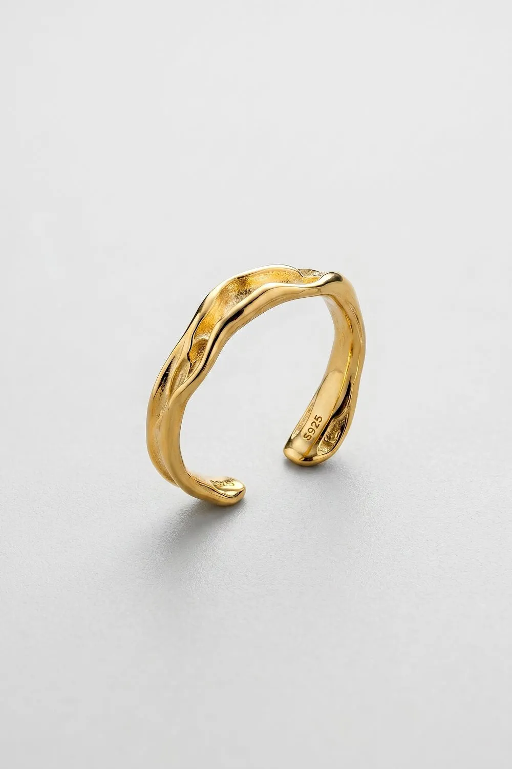 Organsk The Cuff Ring ring sølv hvidguld belagt justerbar