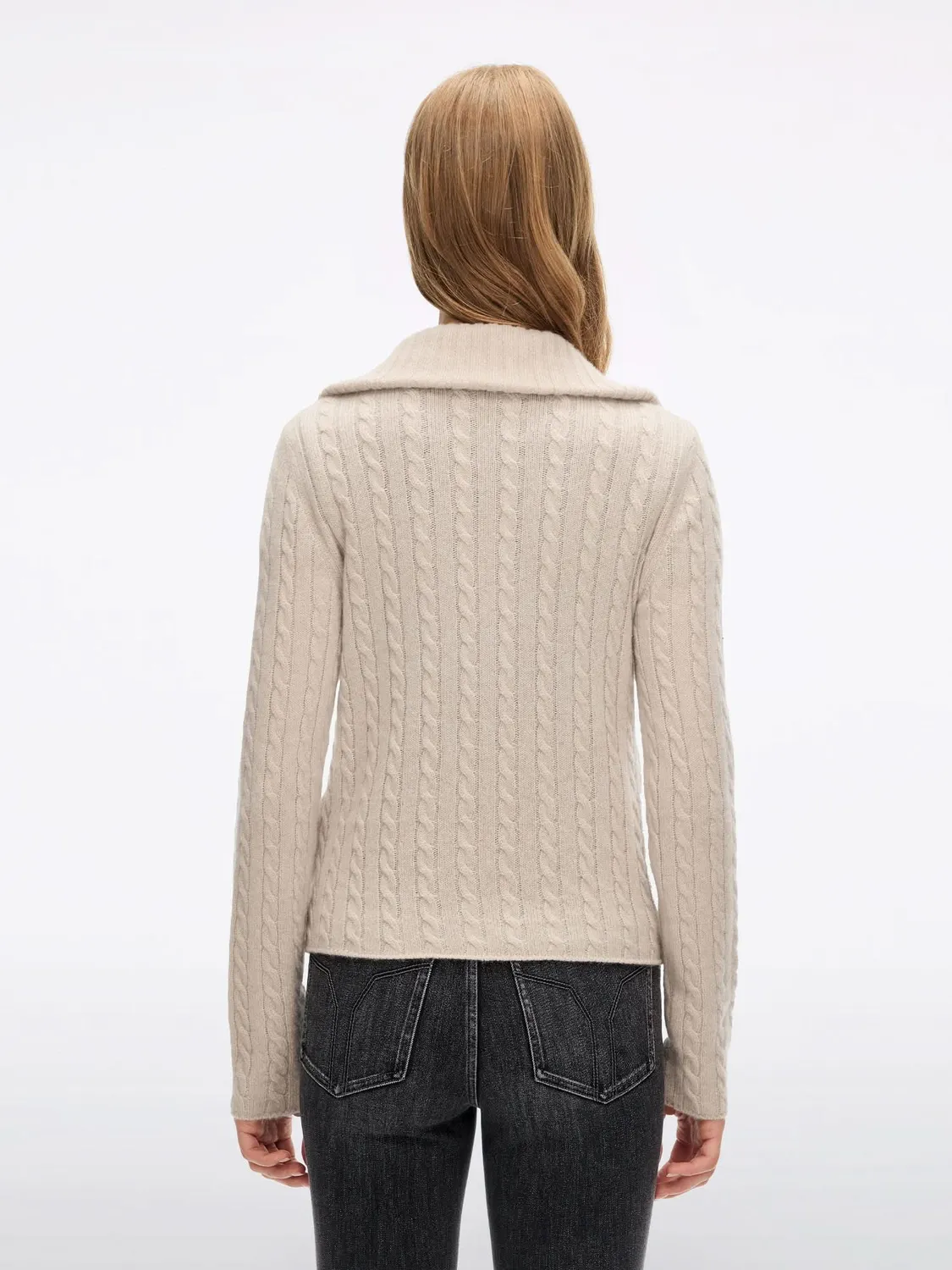 Miss Sixty kabelstrik cashmere sweater gul 100% cashmere
