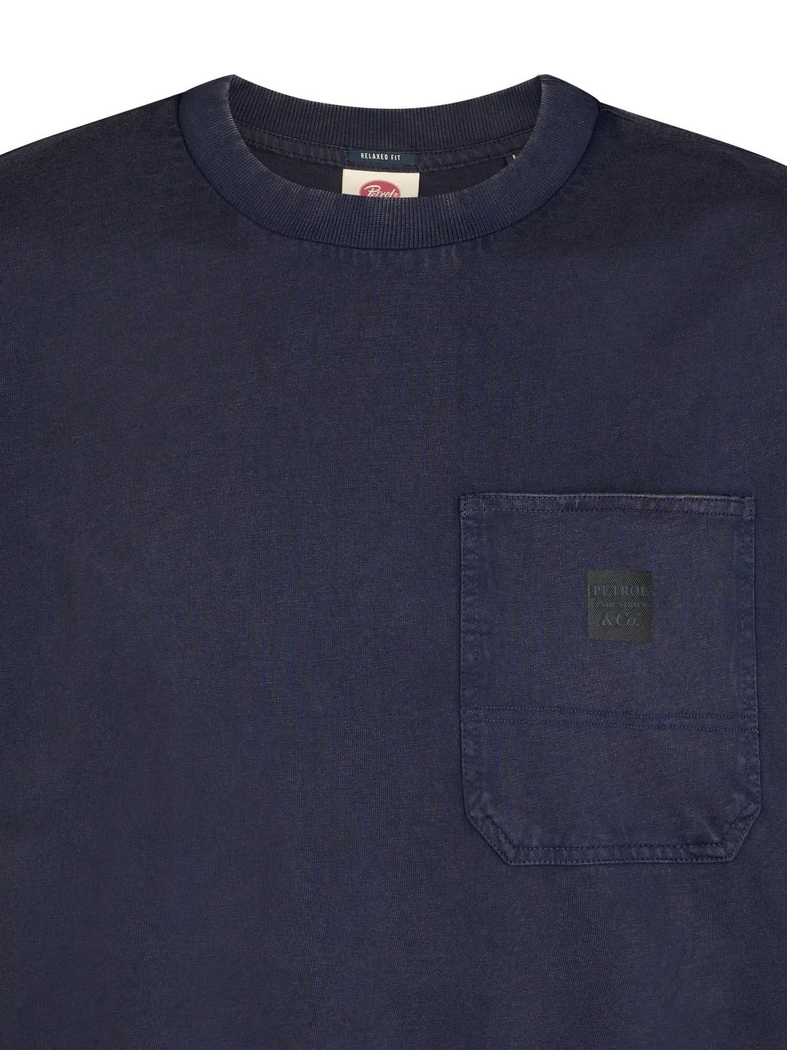 Petrol Industries Vaughn T-shirt Royal Navy brystlomme bomuld