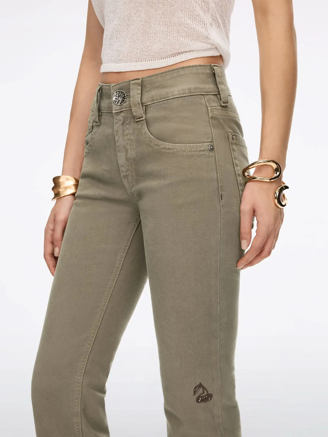 Miss Sixty Logo Flare Jeans dark coffee stretch 30"/32"