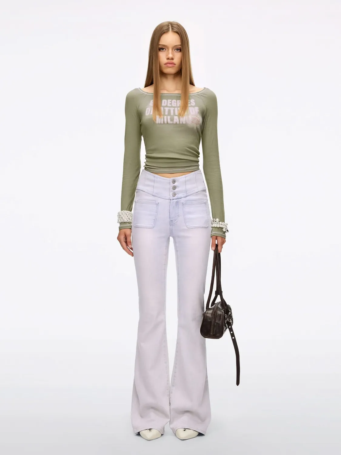 Miss Sixty Glenda Plus 5 flare jeans lyseblå V-talje