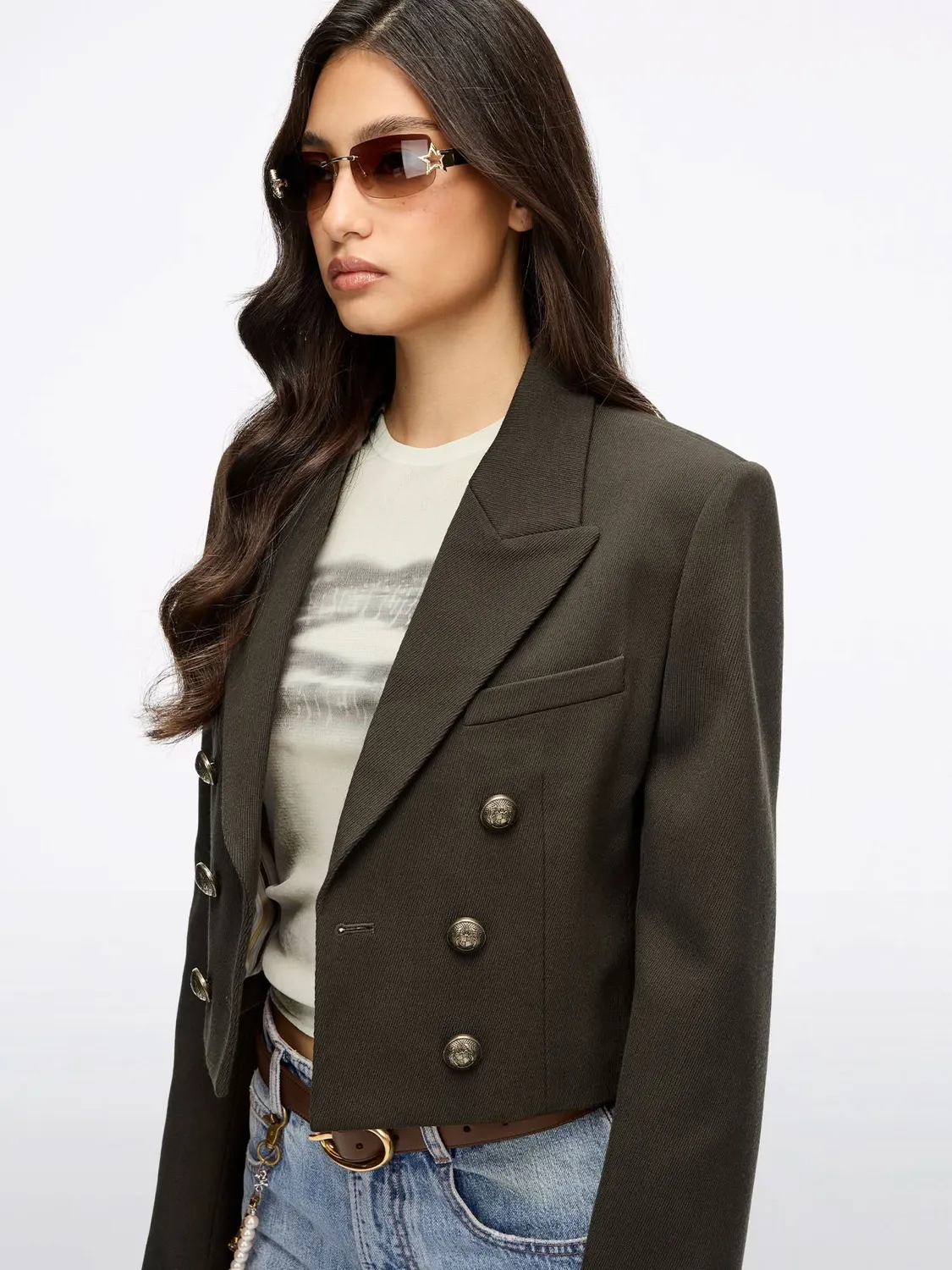Miss Sixty Wool Tailored Suit blazer uld army green