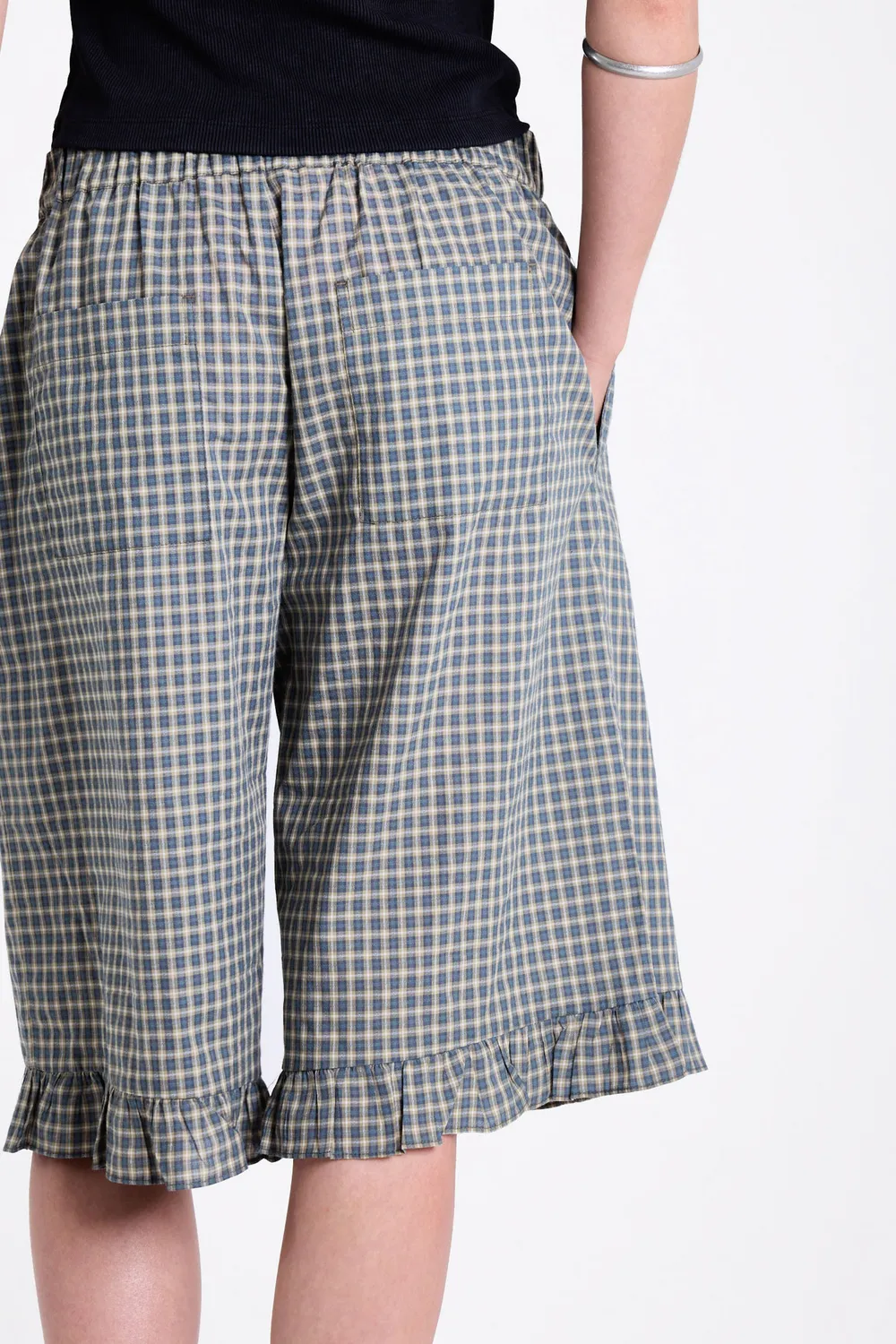 THE RAGGED PRIEST Drill Gingham capribukser grøn tern