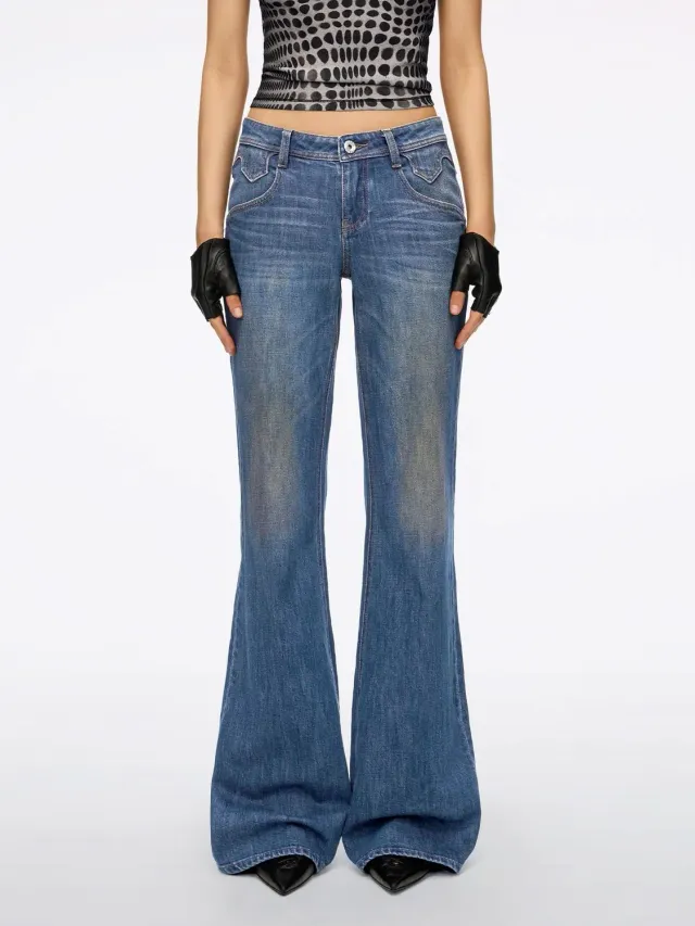 Miss Sixty Bella flare jeans mørkeblå slim-fit mellemtalje