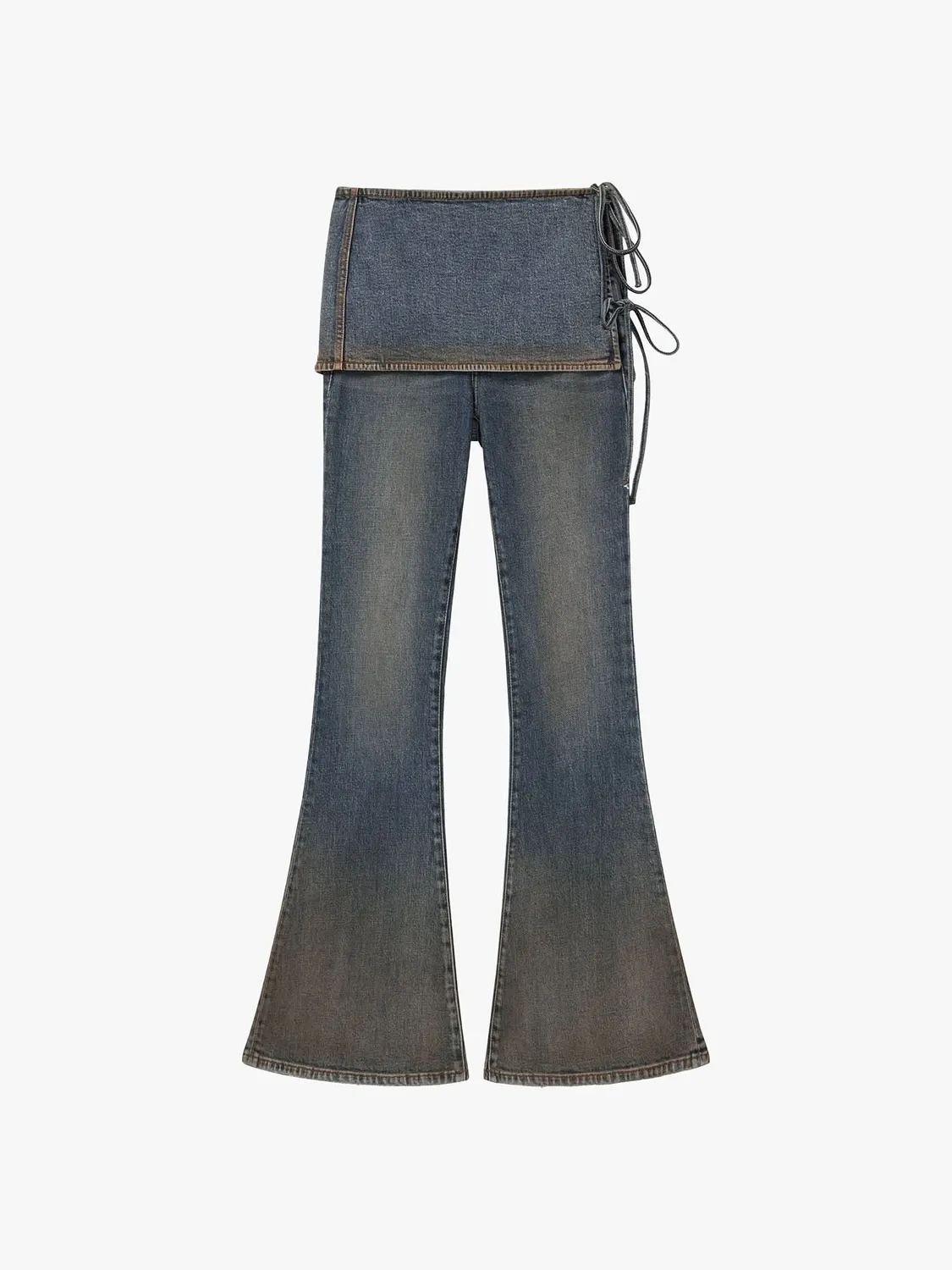 Miss Sixty Layered Flare jeans mellemblå lagdelt